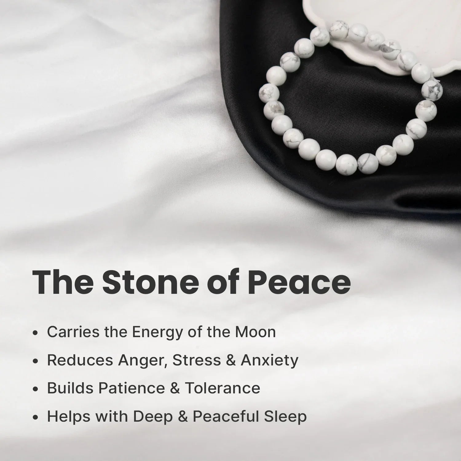 Howlite Bracelet For Calm Mind And Stress Relief