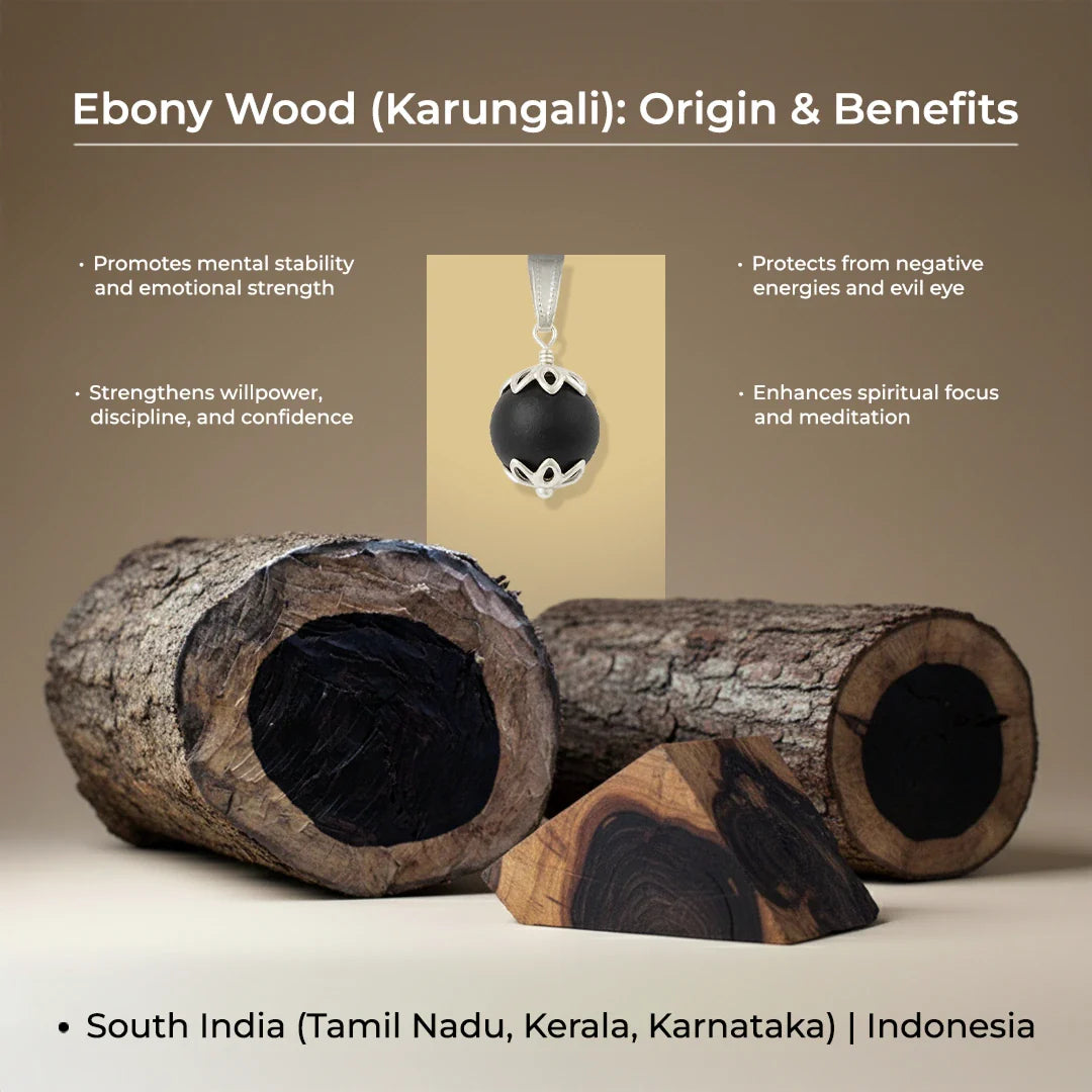 Original Karungali Malai 108-Beads Ebony Wood